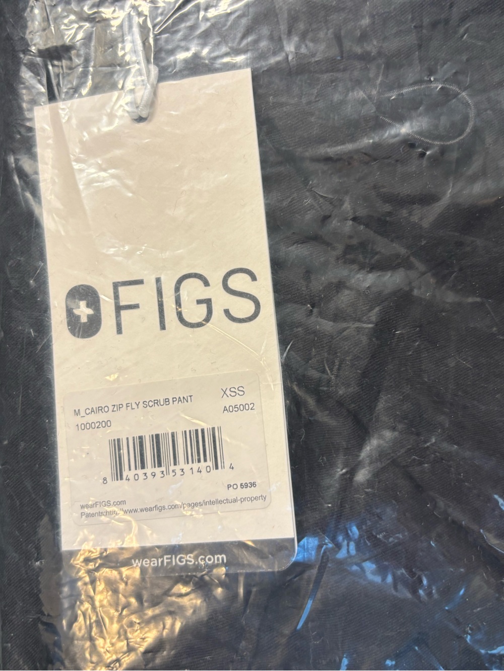 NWT FIGS Men's Black Cairo Straight Leg Zip Fly Scrub Pant - Short - Picture 6 of 13